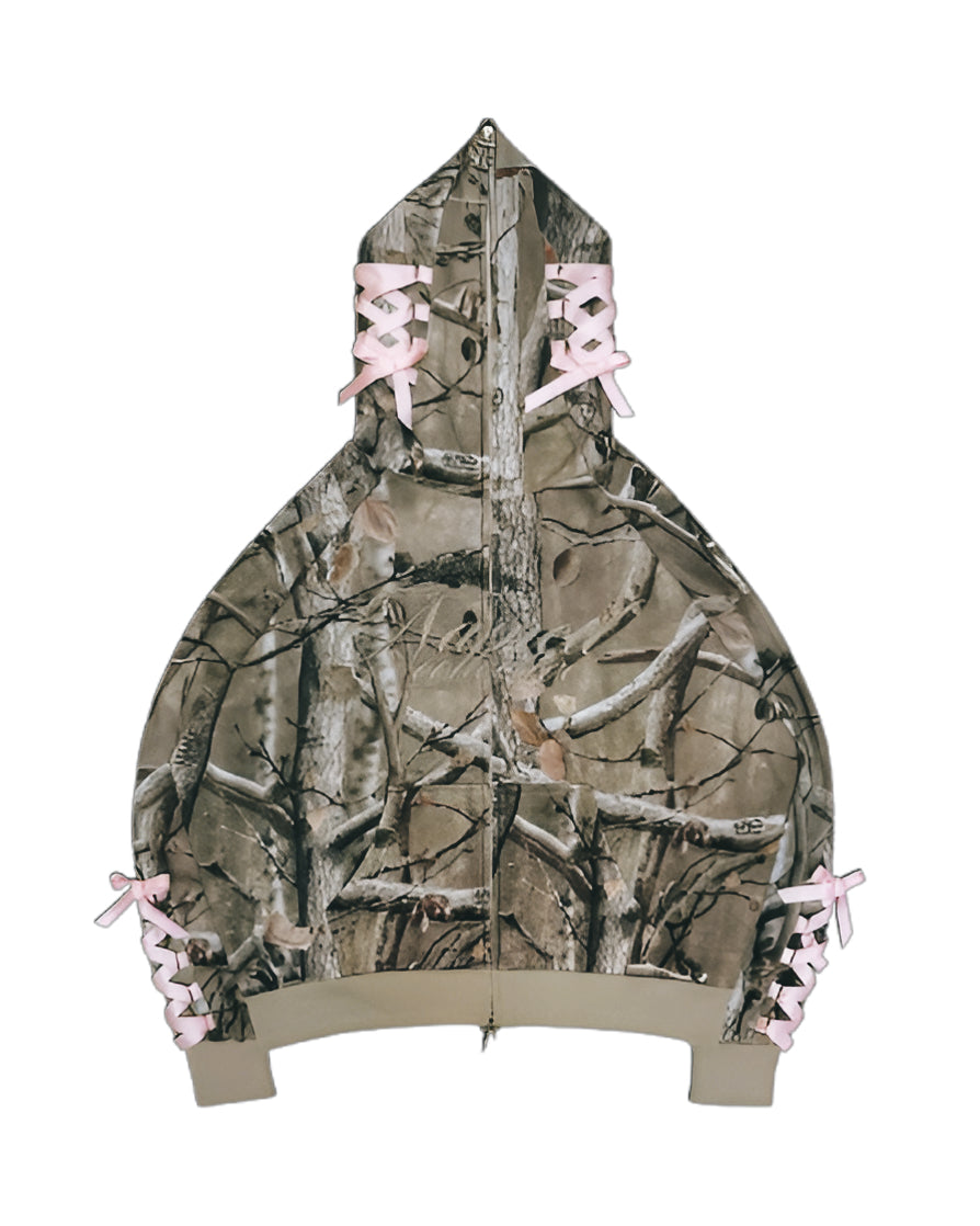 Pink Bow Camo Hoodie