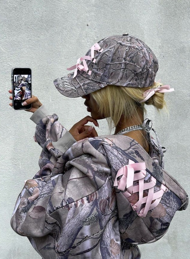 Pink Bow Camo Hoodie